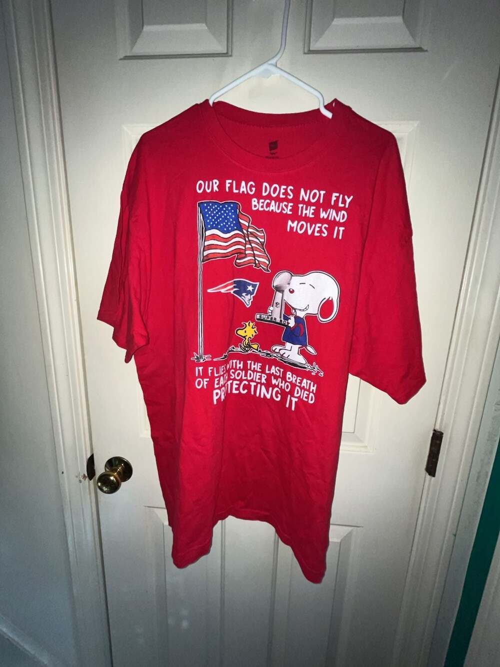 Hanes Snoopy Peanuts Patriotic Graphic T-Shirt Red 2XL